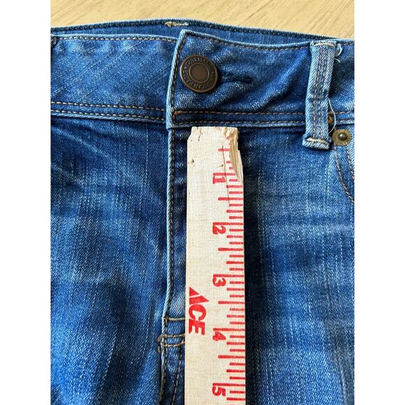 Y2K American Eagle Super Stretch Kick Boot Jeans Womens 12 Angle Wings SHORT 90s - Picture 5 of 9